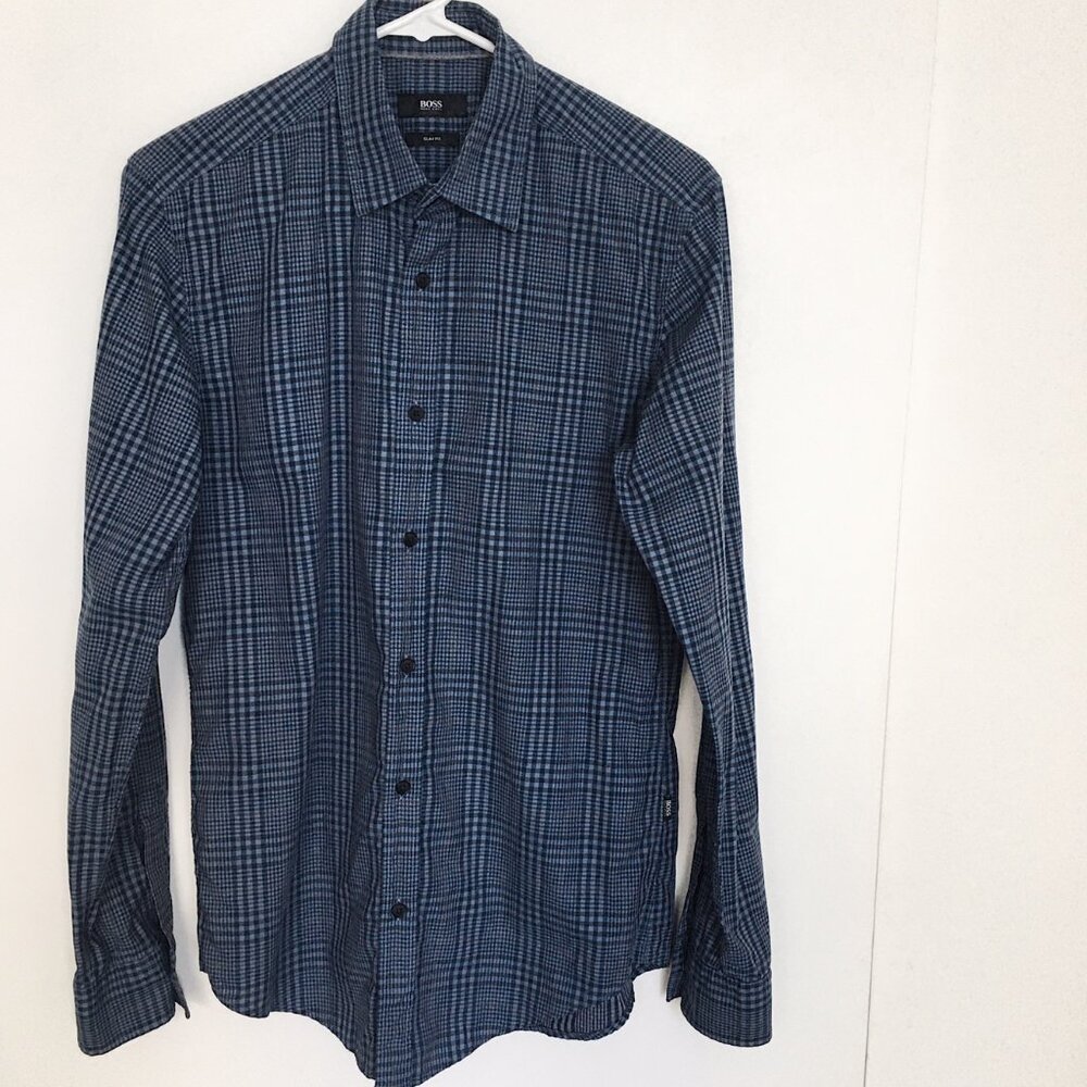Boss Hugo Boss Slim Fit Button Down Dress Shirt 100% Cotton - Picture 1 of 8